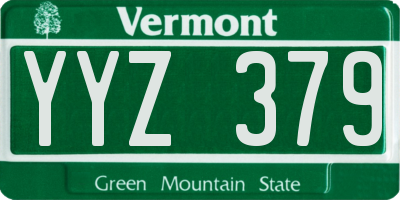 VT license plate YYZ379