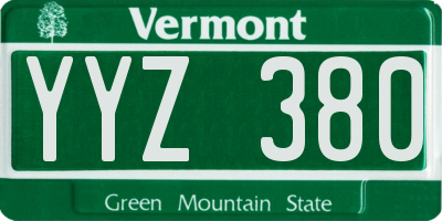 VT license plate YYZ380