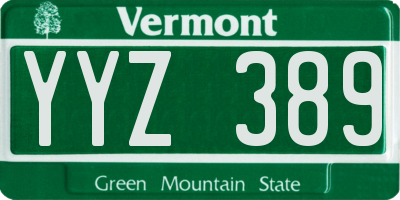 VT license plate YYZ389