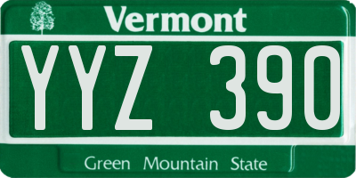 VT license plate YYZ390
