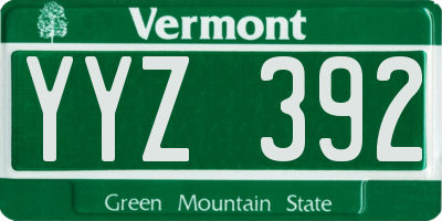 VT license plate YYZ392