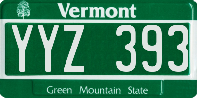 VT license plate YYZ393