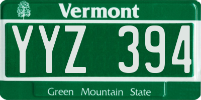 VT license plate YYZ394