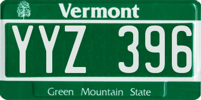 VT license plate YYZ396