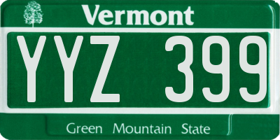 VT license plate YYZ399