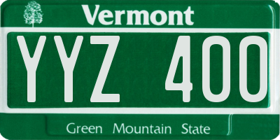 VT license plate YYZ400