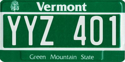 VT license plate YYZ401