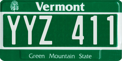 VT license plate YYZ411