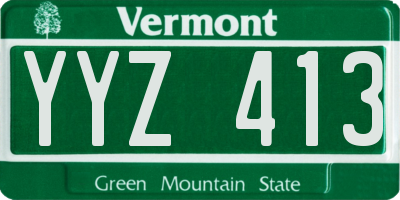 VT license plate YYZ413