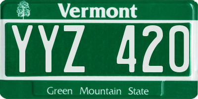 VT license plate YYZ420