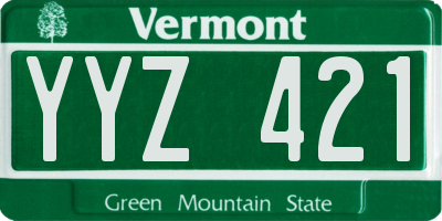 VT license plate YYZ421