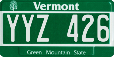 VT license plate YYZ426