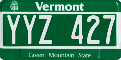 VT license plate YYZ427