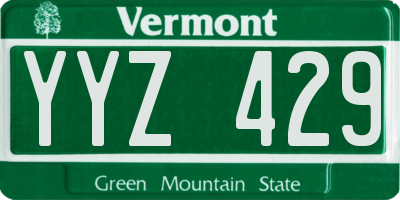 VT license plate YYZ429