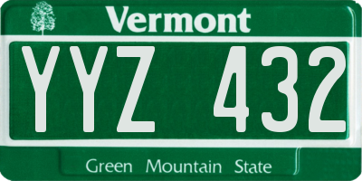 VT license plate YYZ432