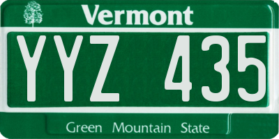 VT license plate YYZ435