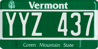 VT license plate YYZ437