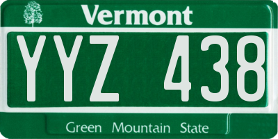 VT license plate YYZ438