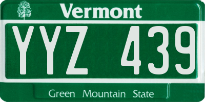 VT license plate YYZ439