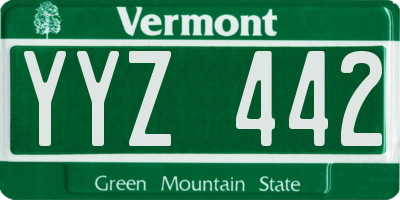 VT license plate YYZ442