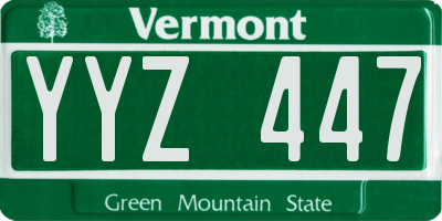 VT license plate YYZ447