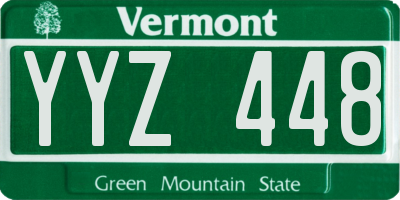 VT license plate YYZ448