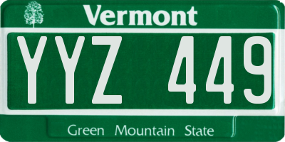 VT license plate YYZ449
