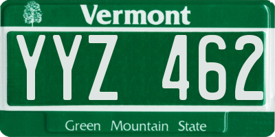 VT license plate YYZ462