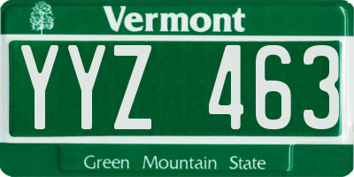 VT license plate YYZ463