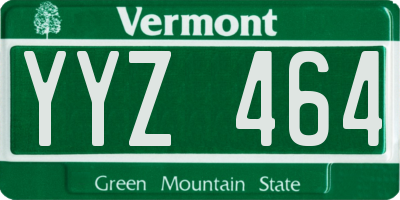 VT license plate YYZ464