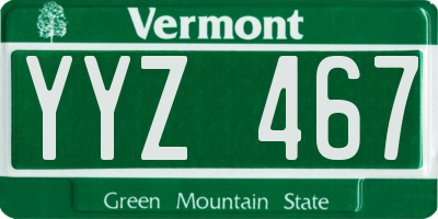 VT license plate YYZ467