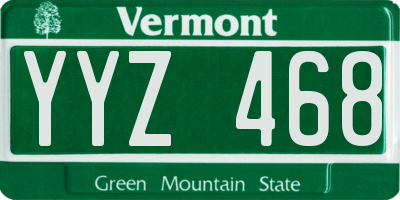 VT license plate YYZ468