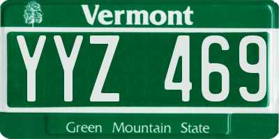 VT license plate YYZ469