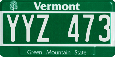 VT license plate YYZ473