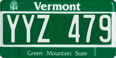VT license plate YYZ479