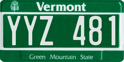 VT license plate YYZ481