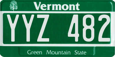 VT license plate YYZ482