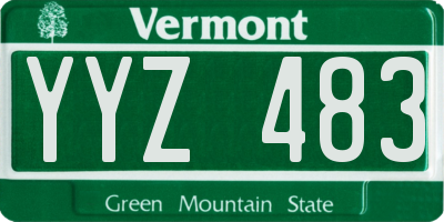 VT license plate YYZ483