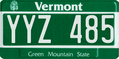 VT license plate YYZ485