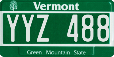 VT license plate YYZ488