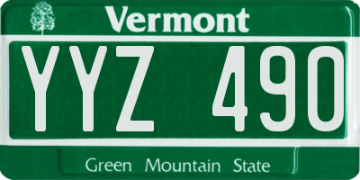 VT license plate YYZ490
