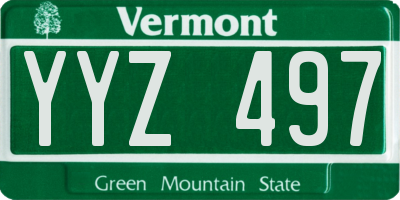 VT license plate YYZ497