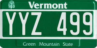 VT license plate YYZ499