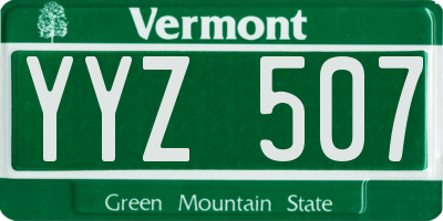 VT license plate YYZ507