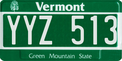 VT license plate YYZ513