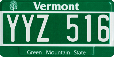 VT license plate YYZ516