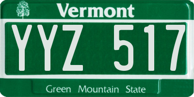 VT license plate YYZ517