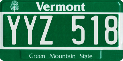 VT license plate YYZ518