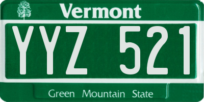 VT license plate YYZ521