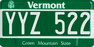 VT license plate YYZ522